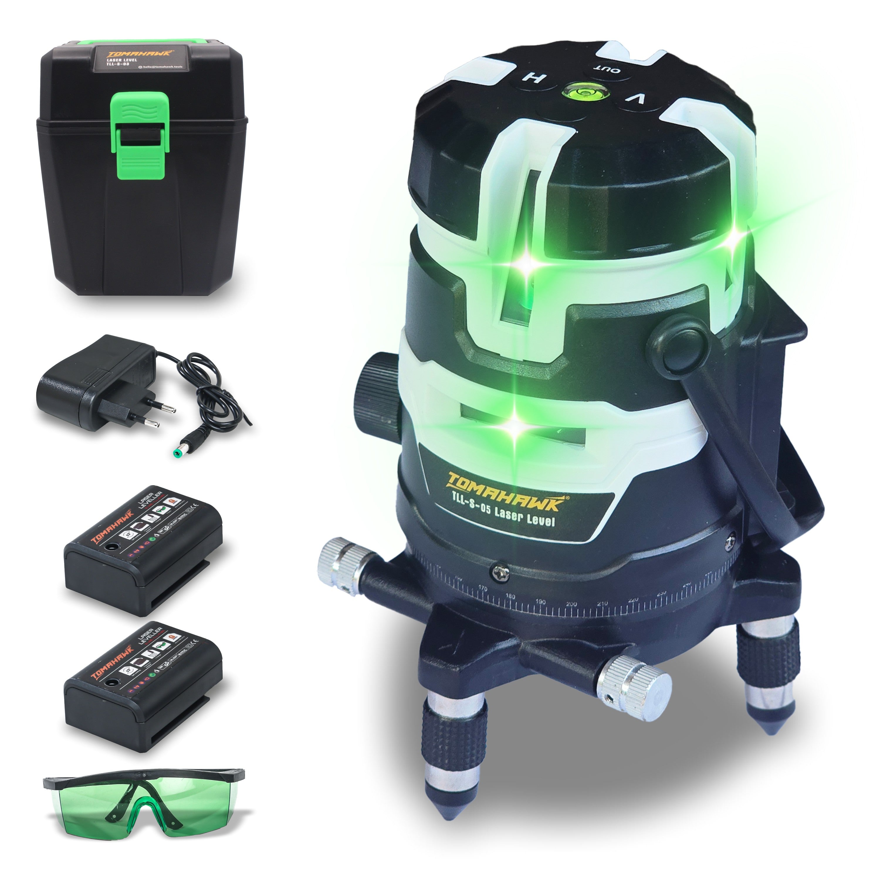 Tll 171 TOMAHAWK Laser Level - 60° Green, Self-Levelling, IP54 Dustproof, ±1 mm ...